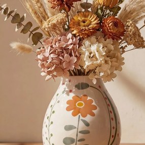 Vaso in gres dipinto a mano color crema (altezza 17 cm) Taza - Bloomingville