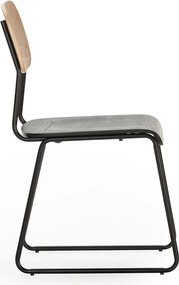 Set di sedie da pranzo in frassino decorato in nero e naturale 2 pz Aira - Marckeric