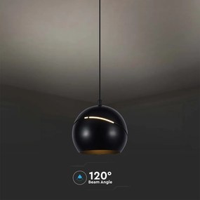 Lampadario LED a Sospensione 8.5W 850lm a Forma di Campana Colore Nero D120mm 3000K SKU-7998