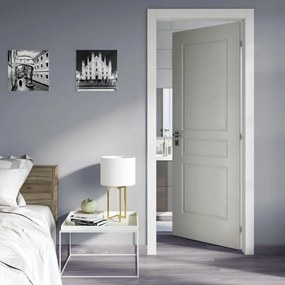 Porta interna a battente Chelsea in MDF colore bianco, L 80 x H 210 cm, apertura a sinistra