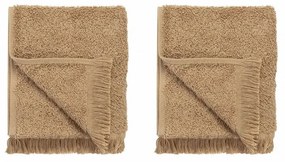 Set di 2 asciugamani in cotone marrone chiaro 30x50 cm Frino - Blomus