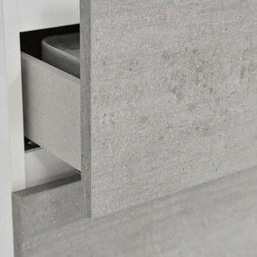 Mobile bagno sospeso 60 cm Duble grigio industrial con lavabo e specchio