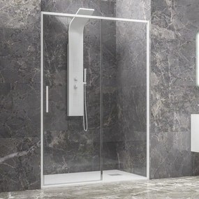Kamalu - porta doccia 100 cm colore bianco vetro 6mm altezza 200h | kla4000b