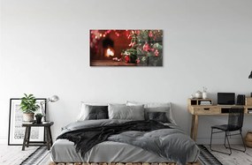 Quadro in vetro Albero di natale luci regali 100x50 cm