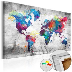Quadri di sughero World Map: Grey Style [Cork Map]