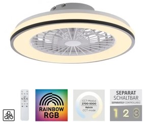 JUST LIGHT. 14447-18 - Ventilatore da soffitto LED RGBW LENO LED/44W/230V + DO