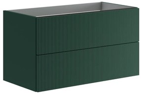 Mobile da bagno sotto lavabo Opera verde foresta laccato opaco L 89.5 x H 50 x P 45.5 cm 2 cassetti, lavabo non incluso