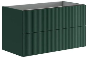 Mobile da bagno sotto lavabo Opera verde laccato opaco L 89.5 x H 50 x P 45.5 cm 2 cassetti, lavabo non incluso