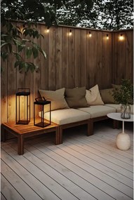 Lanterna a LED nera con alimentazione a pannelli solari e con ricarica USB da esterno (altezza totale 42 cm) Pure – Markslöjd