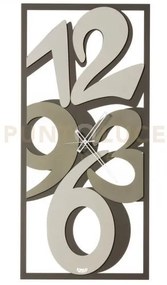 Orologio rettangolare da parete vision fango, avorio e sabbia 49x...