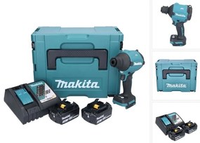 Soffiatore a batteria Makita DAS180RFJ 18V Brushless + 2 batterie da 3,0Ah + caricatore + valigetta Makpac