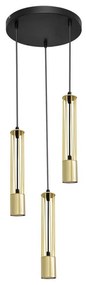 LED Lampadario su corda BARS 3xGU10/4,8W/230V dorato/nero