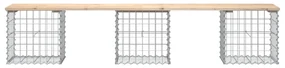 Panca giardino design gabbione 203x44x42 cm legno massello pino