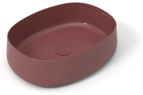 Lavabo da appoggio OLYMPIA CERAMICA ovale piletta non inclusa in ceramica L 50 x H 15 x P 40 cm rosso piletta non inclusa