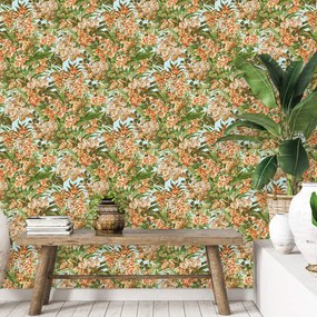 DUTCH WALLCOVERINGS Carta da Parati Floreale Multicolore