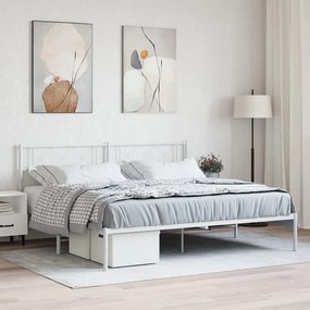 Giroletto Con Testiera Metallo Bianco 180x200 Cm /