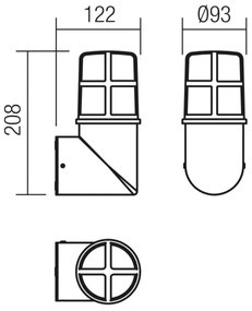 Redo 90198 - Applique da esterno TRITON 1xE27/28W/230V IP54 nero