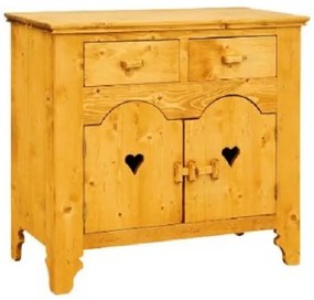 Base credenza 2 ante con cuori e 2 cassetti - LM-TD001