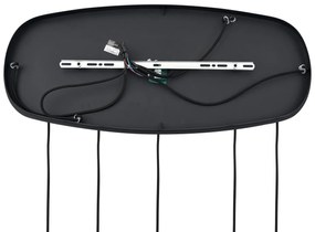 Lampada a sospensione moderna nera con vetro fumé 5 luci - Sheena