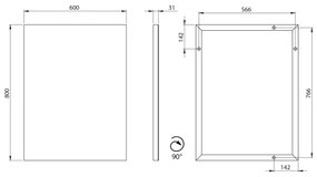 Sapho - Specchio AROWANA 60x80 cm cromo lucido