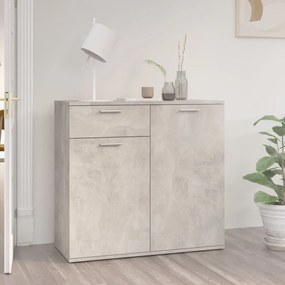 Credenza grigio cemento 80x36x75 cm in truciolato