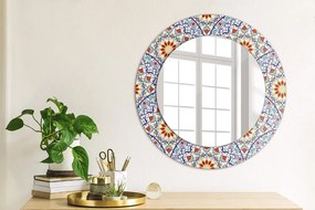 Specchio rotondo stampato Composizione colorata orientale fi 50 cm