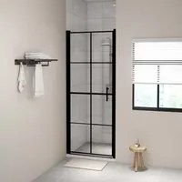 Porta per Doccia in Vetro Temperato 91x195 cm Nera cod mxl 51207