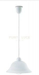 Lampadario a sospensione 700 in vetro campana bianca 1 luce attacco...