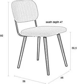 Sedia da pranzo color crema Jake – White Label