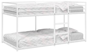 Letto A Castello Senza Materasso Bianco 90x190 Cm İn Acciaio /