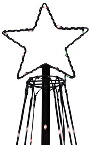 Lampada da terra natalizia nera 240 cm con LED RGB IP44 e telecomando - Nagi
