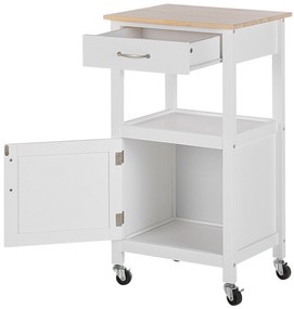 Carrello da cucina legno bianco SIENA Beliani