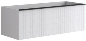 Mobile da bagno sotto lavabo Pixel grid bianco laccato opaco L 120 x H 40 x P 45.5 cm 2 cassetti, lavabo non incluso