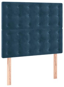 Giroletto a molle con materasso blu scuro 120x200 cm in velluto