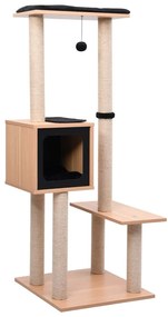 Albero per gatti con tappeto tiragraffi in sisal 129 cm