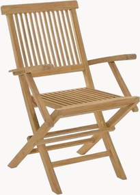 Set di 2 sedie da giardino pieghevoli in legno di teak con braccioli Fun