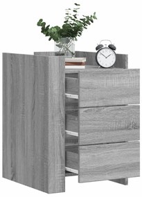 Comodino Grigio Sonoma 45x50x65 Cm İn Legno Multistrato /