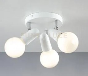 Spot punto bianco 3 luci attacco e27 26x18x12cm in metallo