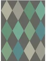 Cole & Son Carta da parati Punchinello - Teal on Charcoal