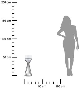 Vaso da fiori in metallo LOFT 46x20 cm nero/bianco