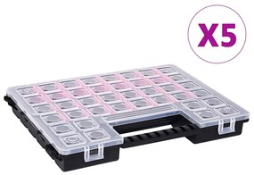 Scatole Assortimento 5 Pz Con Divisori 385x283x50mm İn Plastica /