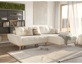 Divano letto angolare crema (penisola a destra) Balitco - Ropez