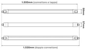 Plafoniera LED Stagna 150cm 48W, 120lm/w, IK08, IP66, CCT Colore Bianco Variabile CCT