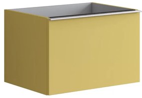 Mobile da bagno sotto lavabo Pixel plain giallo laccato opaco L 60 x H 40 x P 45.5 cm 1 cassetto, lavabo non incluso