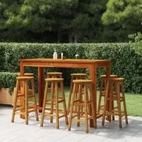 Set da Bar per Giardino 9 pz in Legno Massello di Acacia 3116024