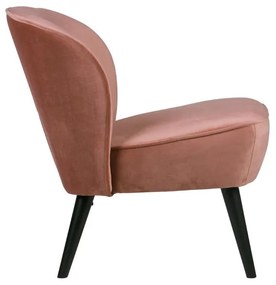 Poltrona in velluto rosa Sara - WOOOD