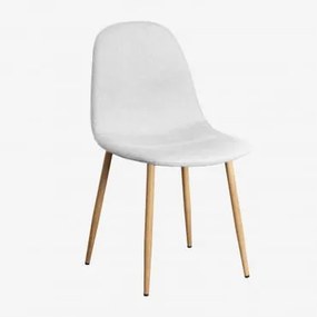 Confezione da 4 sedie da pranzo Glamm Legno naturale & Tessuto Bianco - Sklum