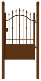 Cancello elettrico Civetta in ferro, apertura a destra, L 104.5, H 150-165 cm, di colore ruggine