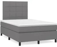 Letto a Molle Materasso e LED Grigio Scuro 120x190cm in Tessuto 3270198