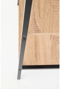 Libreria NARVIK 148x60 cm nero/quercia sonoma